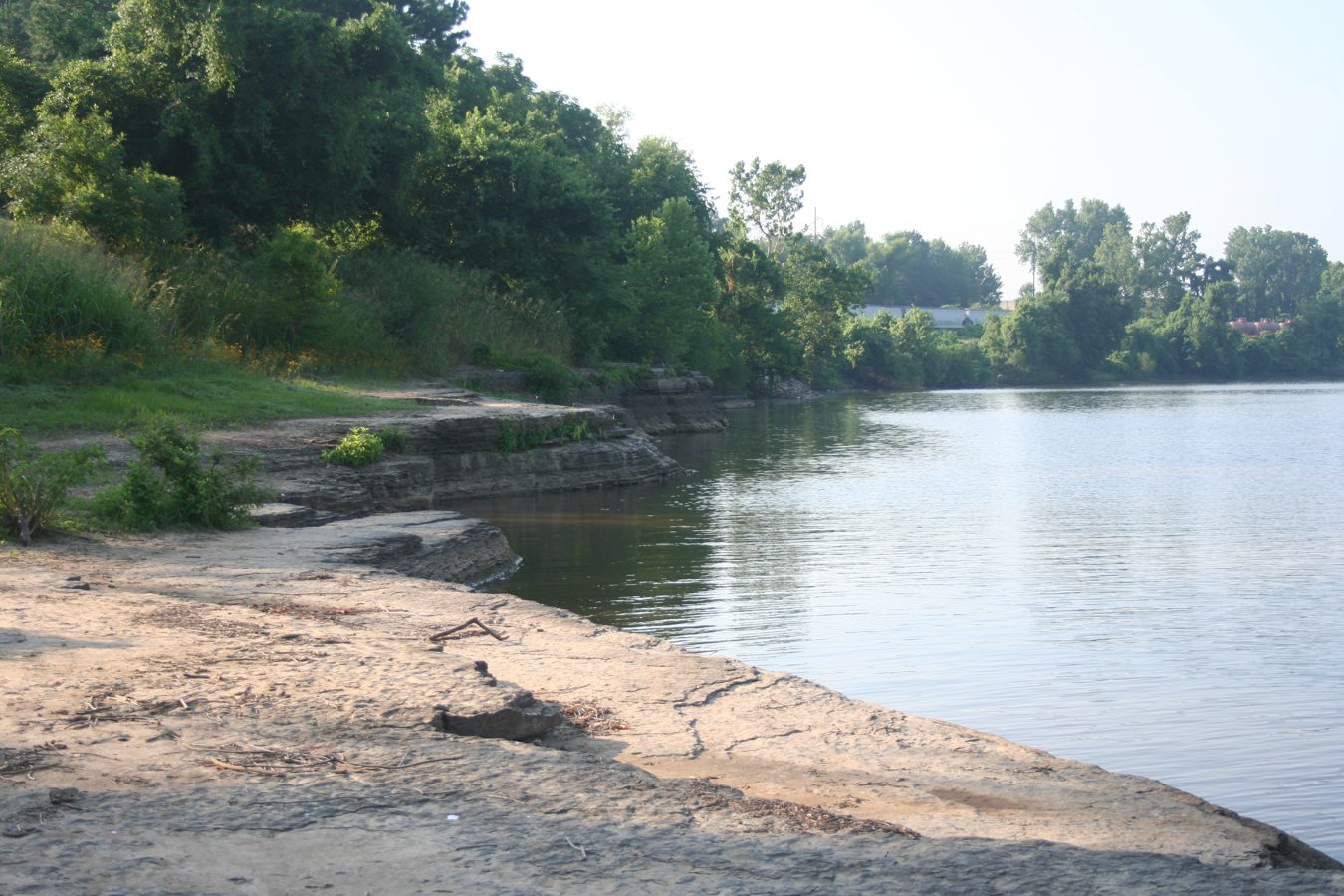Arkansas and Poteau river confluence at Belle Point